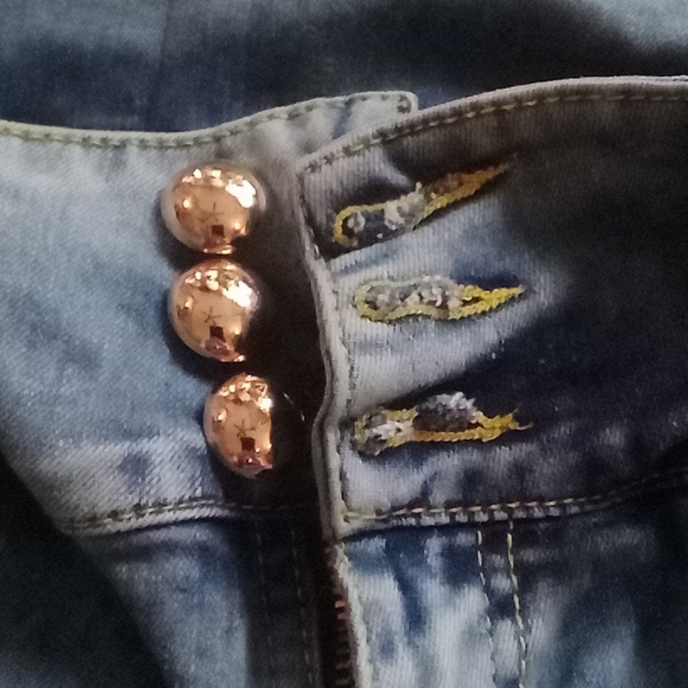 Stylish Blue Skinny Jeans with Side Detailing - Picture 5 of 5